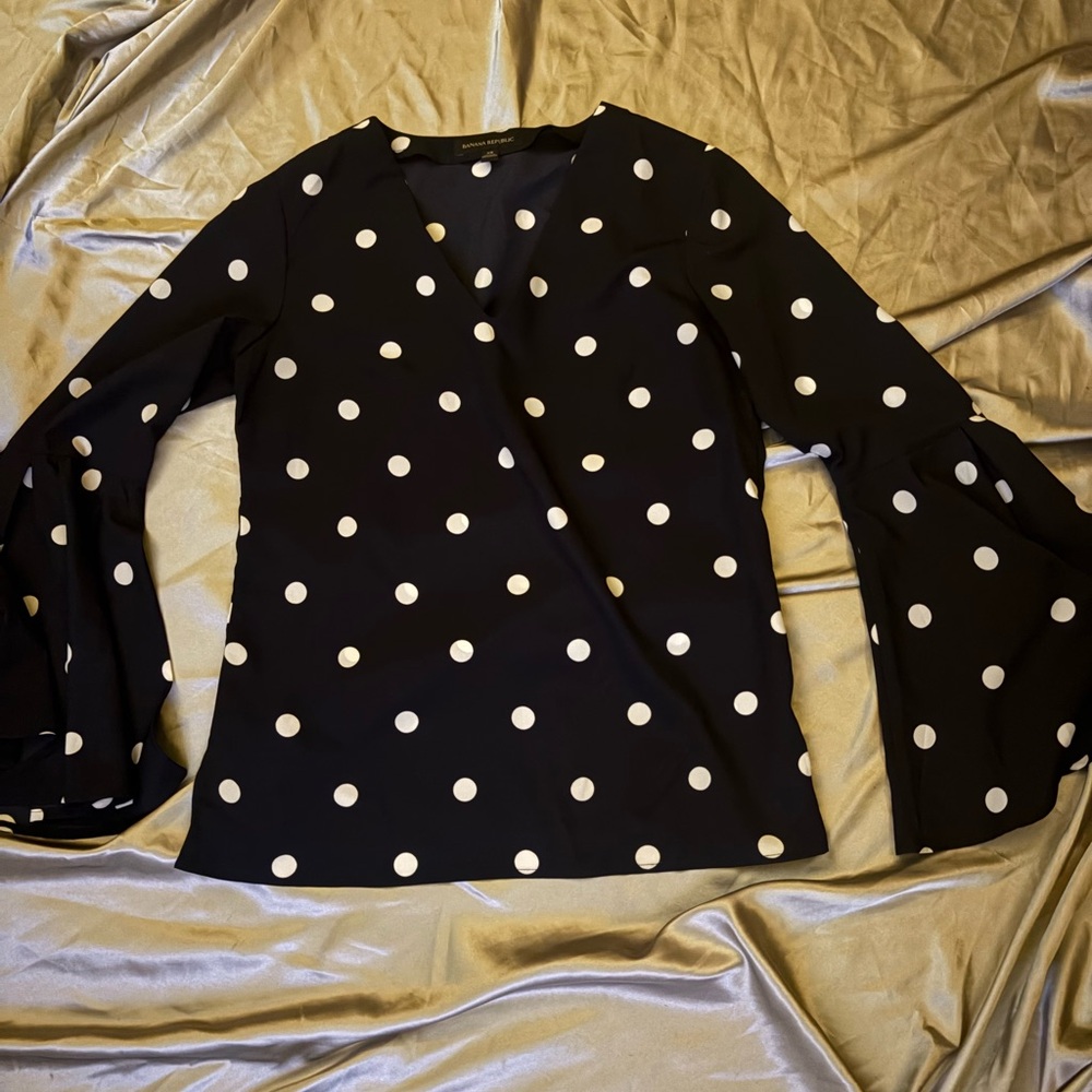 Banana Republic Black and White Polka Dot Blouse
